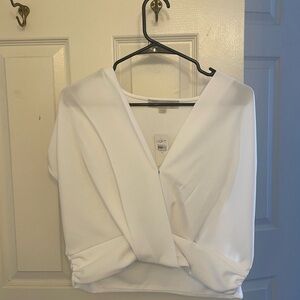 Loft white cap sleeve blouse size M, NWT